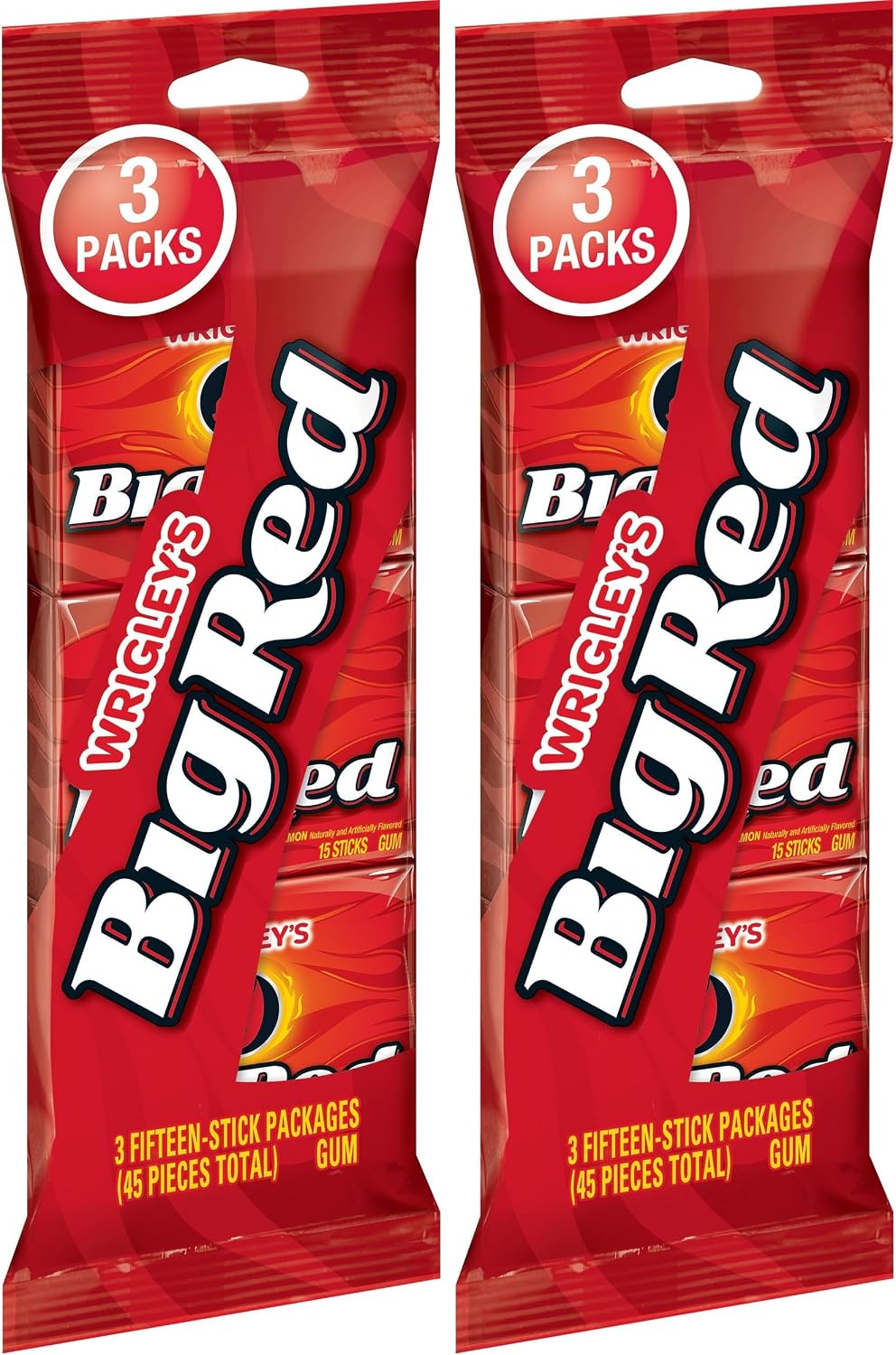 Big Red Wrigley's Cinnamon Gum, 3 Fifteen-Stick Packs (45 Pieces Total) - Image 9