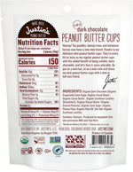 Justin's dark chocolate peanut butter minis multi-pack display showing six bags