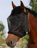 Harrison Howard All Round Mesh Horse Fly Mask UV Protective with Fleece Padded Edging Magenta L - Image 13