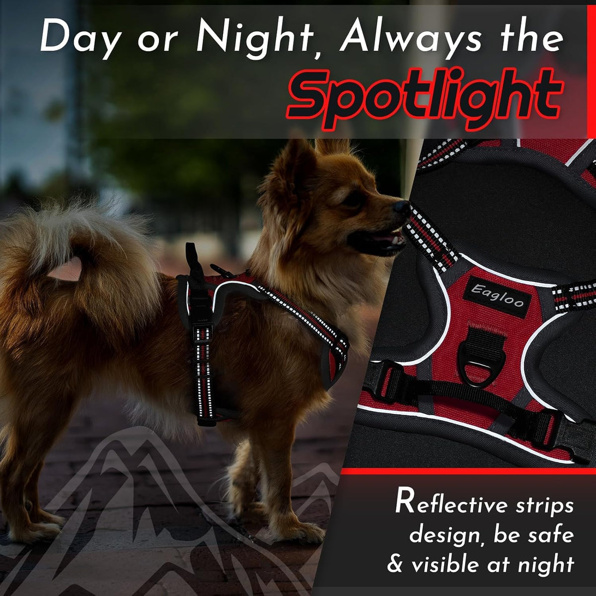 Eagloo pet vest top control handle detail