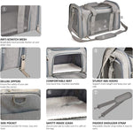 Henkelion Large Cat Carriers Dog Carrier Pet Carrier for Cats Dogs Puppies up to 25Lbs, Big Dog Carrier Soft Sided, Travel Puppy Carrier - Large - Grey - Image 3