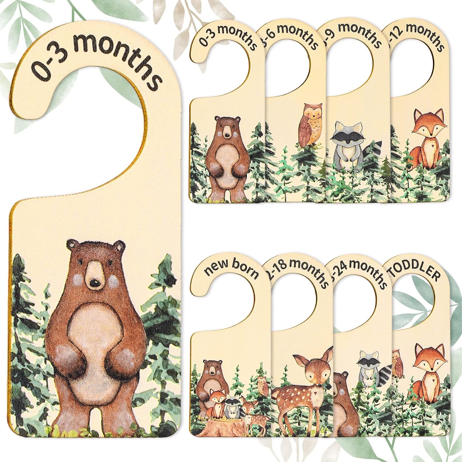Whaline woodland baby closet dividers front view