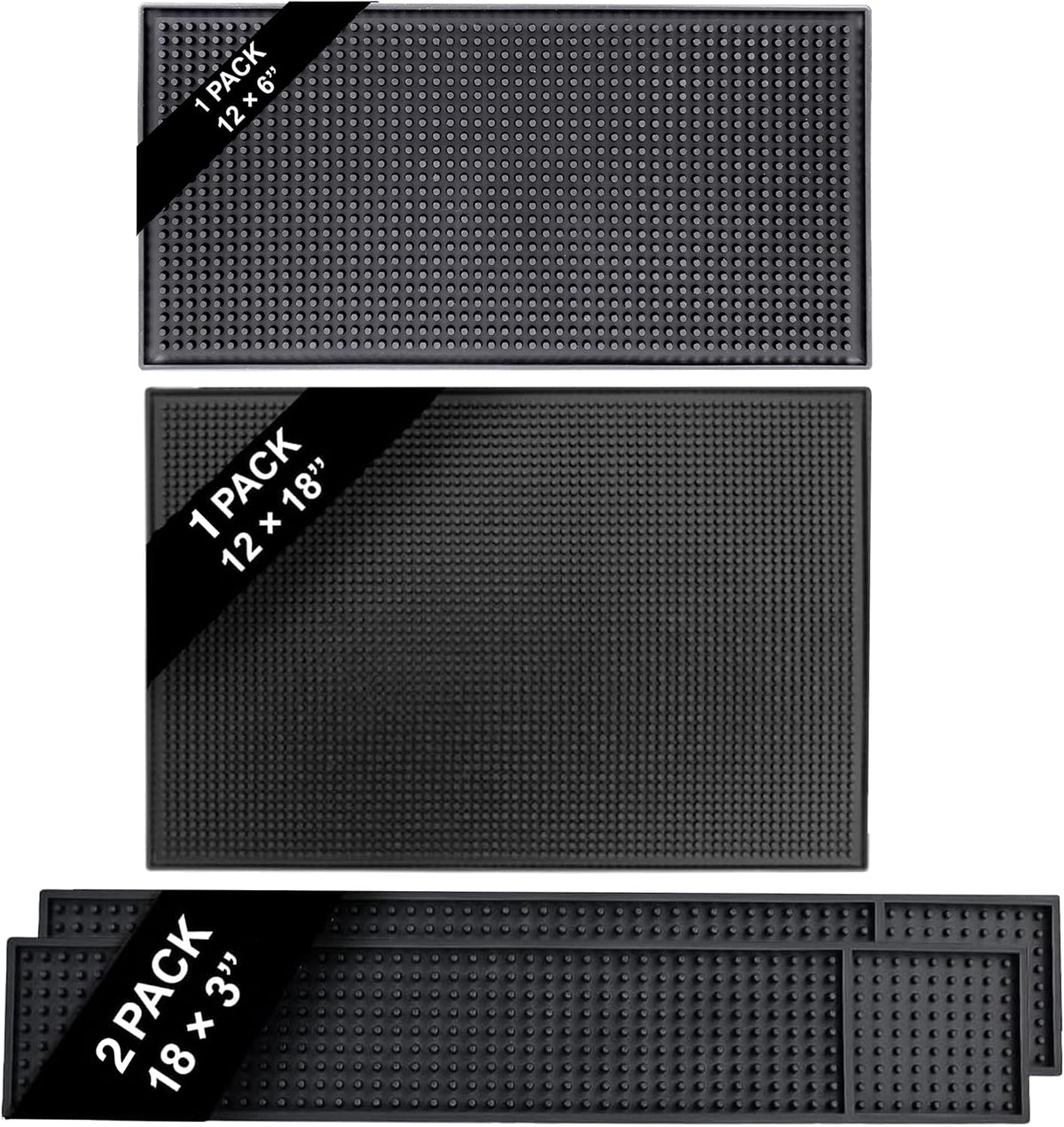 Rubber Bar Mats for Countertop by ProTensils - 18" x 12" Black Bar Mats for Bartending, Bar Service Mat, Home Bar, Coffee Bar Mat Spill Matt (2 Pieces) - Image 10