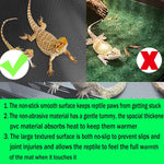 Close up view of the thick moisture resistant polyvinyl chloride reptile bedding material.