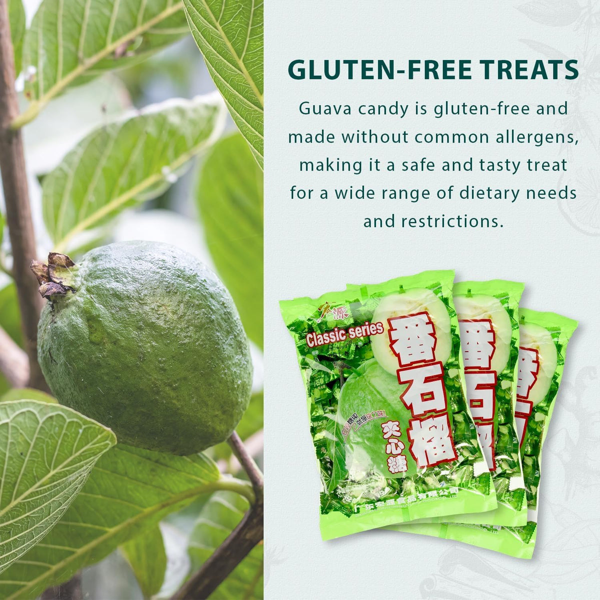 Close up of Hongyuan guava candy texture