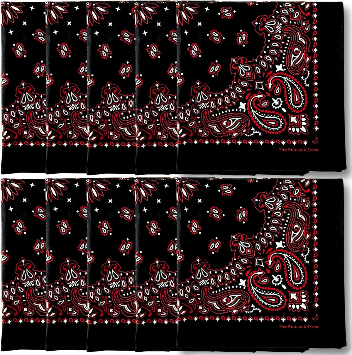 The Peacock Crew cotton fashion accessories arranged in a variety pack