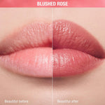 Charlotte Tilbury Pillow Talk Balm open packaging showcasing the sheer buildable lipstick bullet.