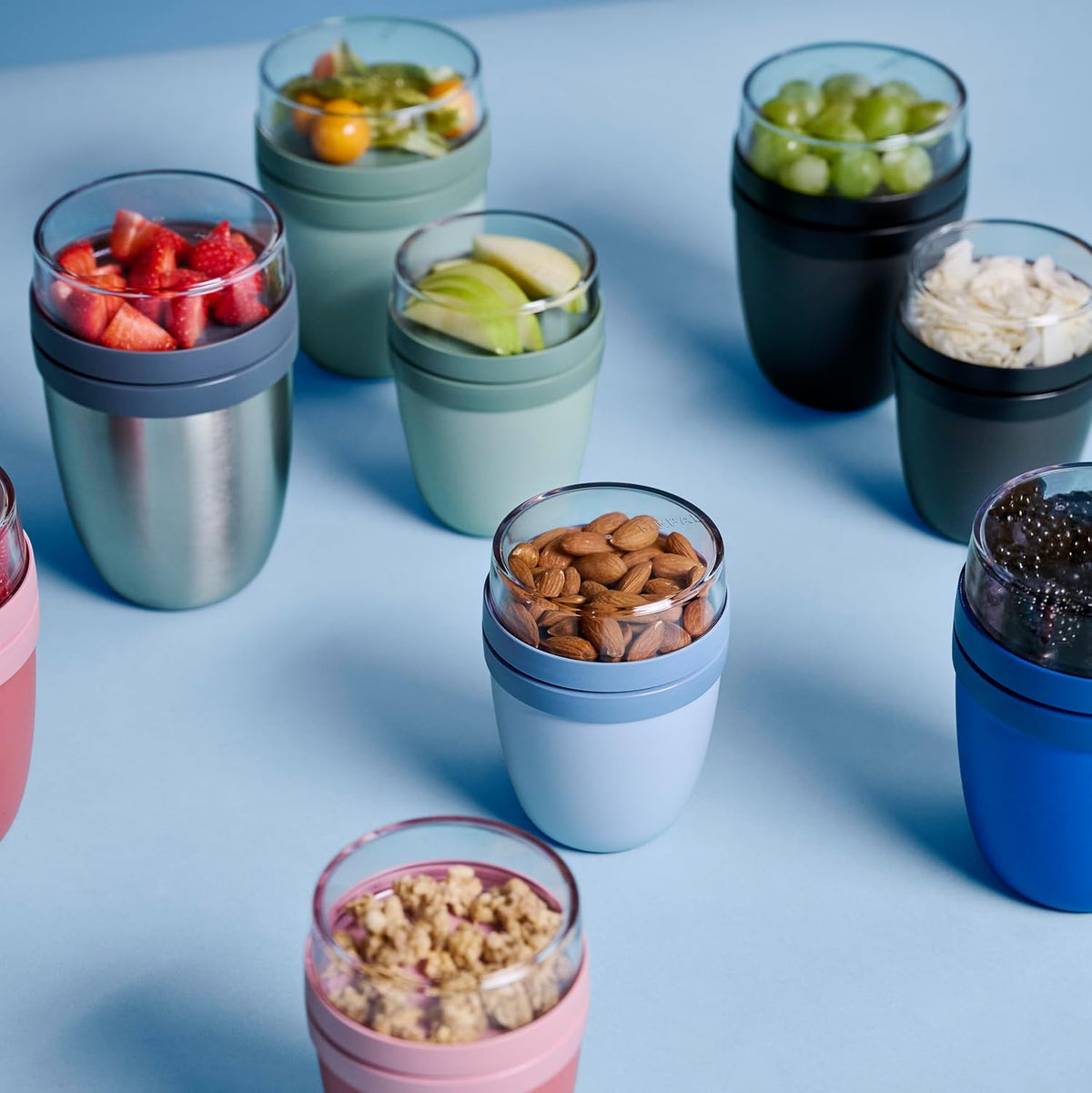 Mepal Nordic Blue food container angle shot
