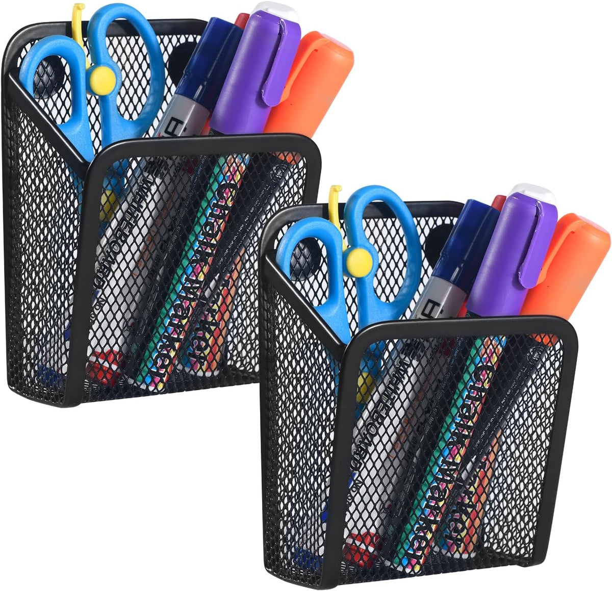 Simetufy magnetic pen holder front view showing mesh design