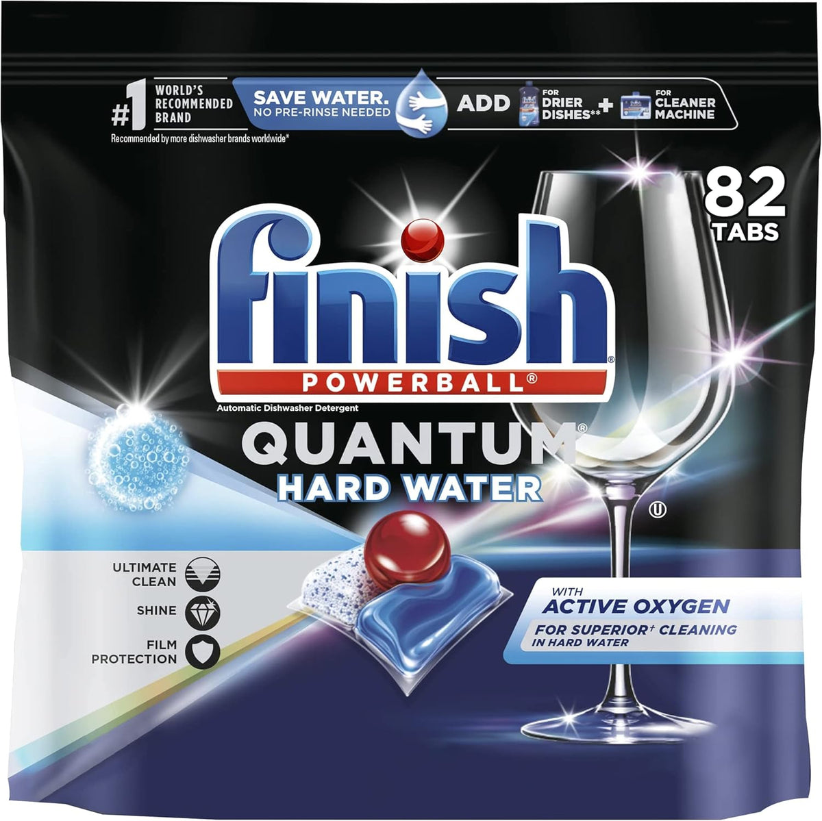Finish Quantum Hard Water 82 count front packaging view