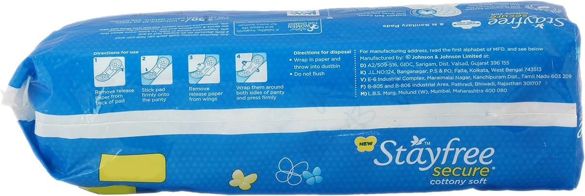 Stayfree Secure sanitary pads pack of six layout view