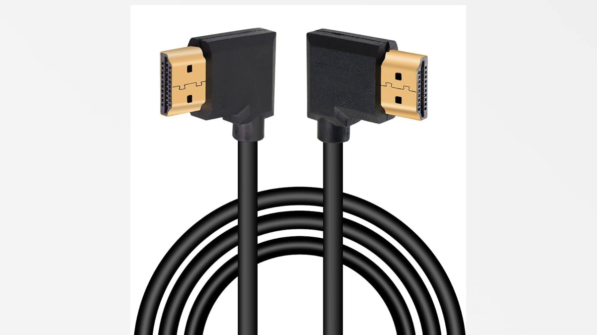 Durable multi functional audiovisual cord linking a modern laptop terminal to an office projector unit