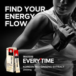 Jung Kwan Jang Korean Red Ginseng liquid stick supplement being held to demonstrate portable design.