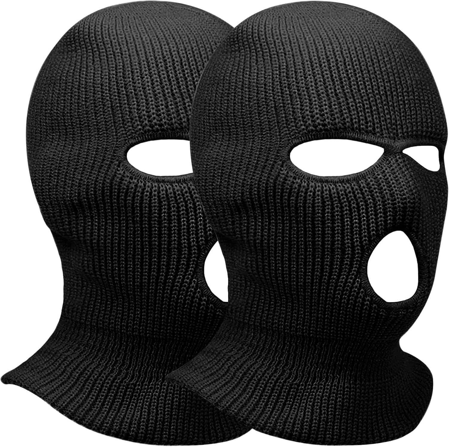 Bencailor 3 hole winter knitted mask front view showing eye and mouth openings