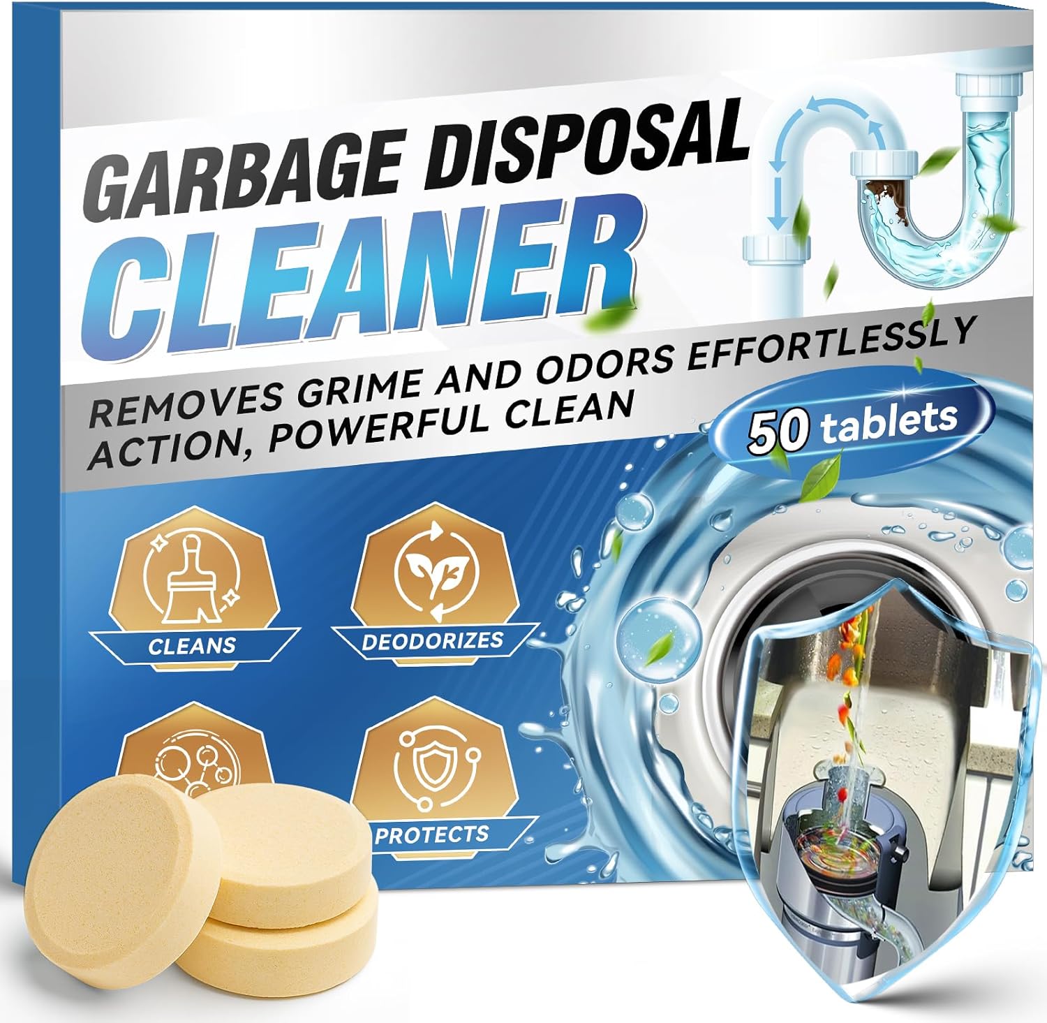 Yeardera garbage disposal cleaner tablets front view