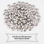 6 millimeter silver tone metal loose beads strung on a custom DIY bracelet