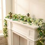 Valery Madelyn St Patricks Day lighted garland front view on a fireplace mantle