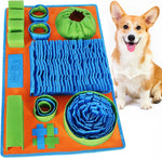 Vivifying snuffle mat for dogs front view showing blue and green foraging areas