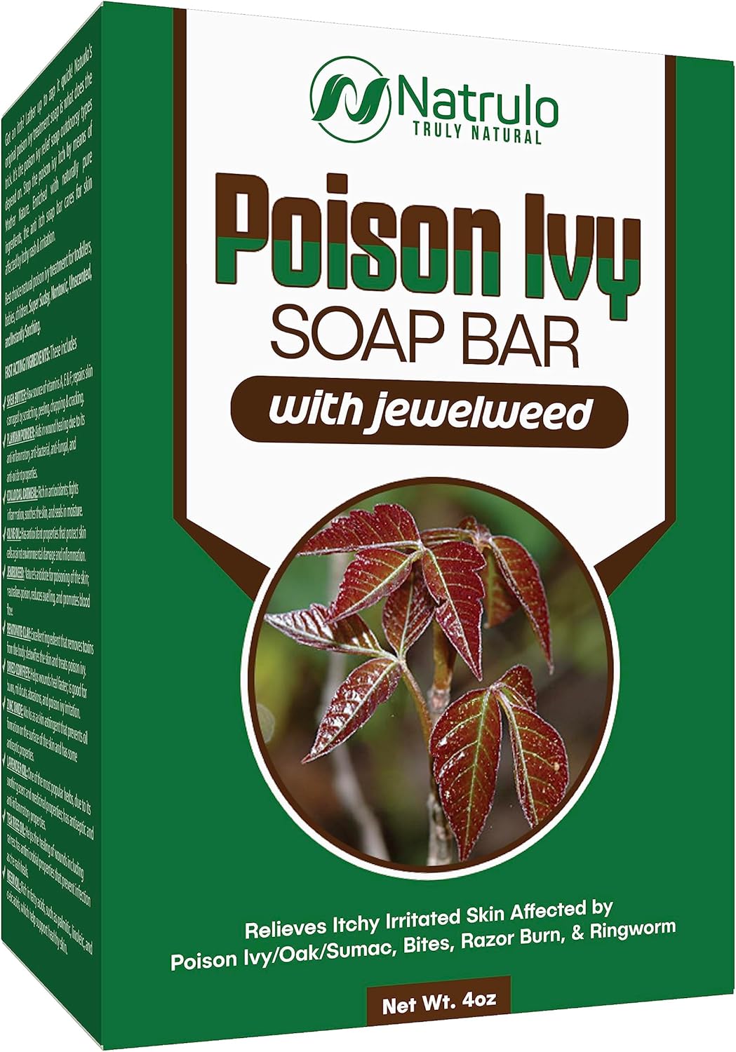 Poison Ivy Soap Bar - All Natural Poison Ivy - Anti-Itch Skin Cleanser Bar for Poison Ivy, Poison Oak & Sumac - Removes Oils, Soothes & Relieves Rashes - 4 oz Bar Made in USA (4 Ounce (Pack of 1)) - Image 1