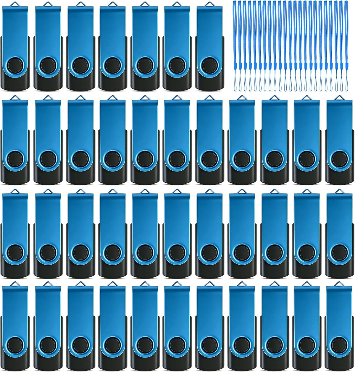 16GB 20-Pack Bulk Flash Drive Nicepicten Zip Drive USB 2.0 Thumb Drive Pack | FAT32 USB Jump Drives Multipack Memory Stick Pendrive for Backup - 16GB Blue - Image 10