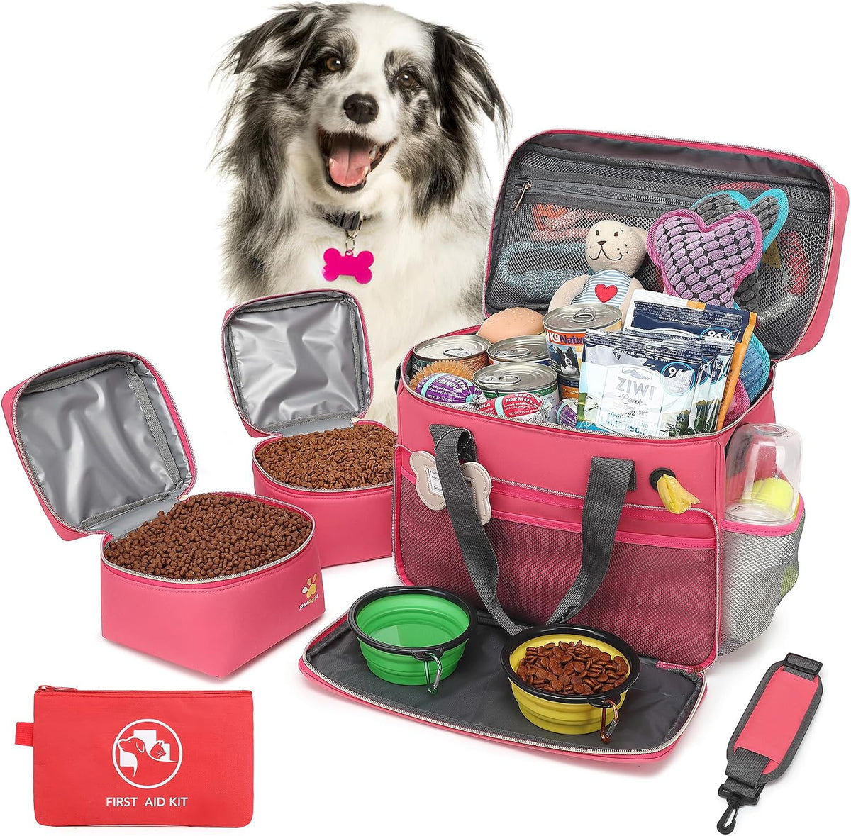 Dog Travel Bag for Traveling| Week Away/Overnight Travel Accessories with Multi-Function Pockets|Pet Travel Set for Dog and Cat|Ultimate Gift for Dog Moms &Dads, Doggy Lovers &Pet Owners - Image 10