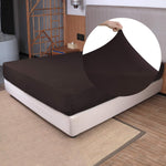 N&Y HOME soft stretch twin fitted sheet brown front view