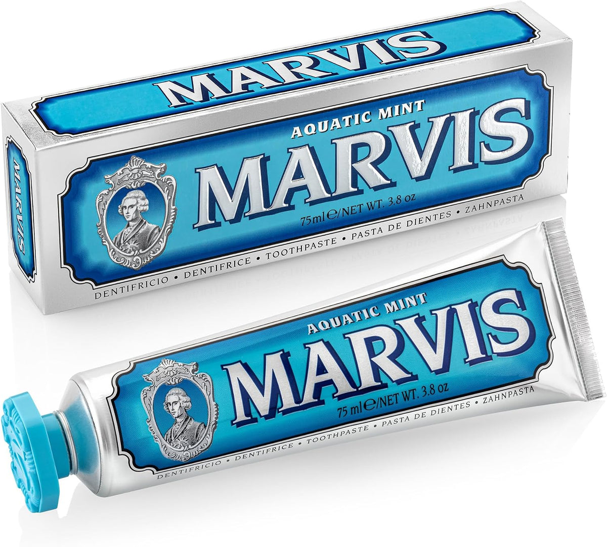 Vintage design Marvis toothpaste packaging premium dental care imported from USA