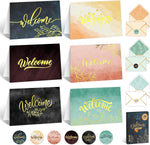 Decorably welcome cards front view showing gold foil design