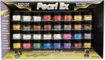 Jacquard Pearl Ex Powdered Pigment set front view showing all thirty-two jars