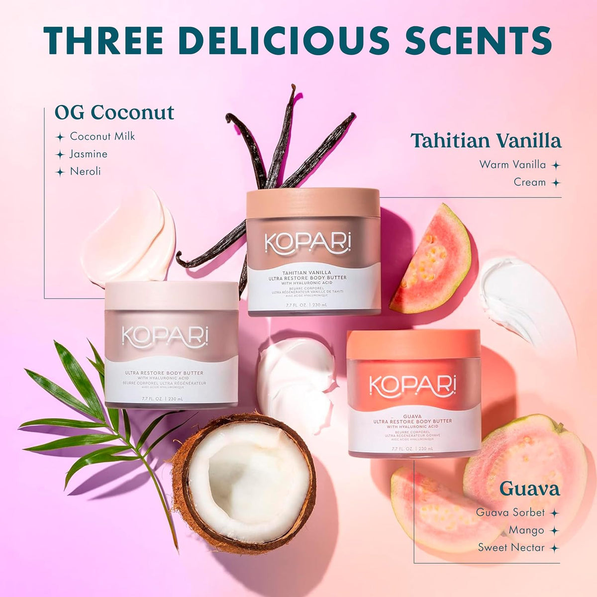 Kopari body butter application on skin