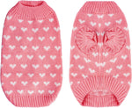 Dxhycc pink heart pattern pet pullover close up knit texture details