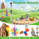 Quozuo bird toys for cockatiel colorful wooden blocks and cotton rope details.