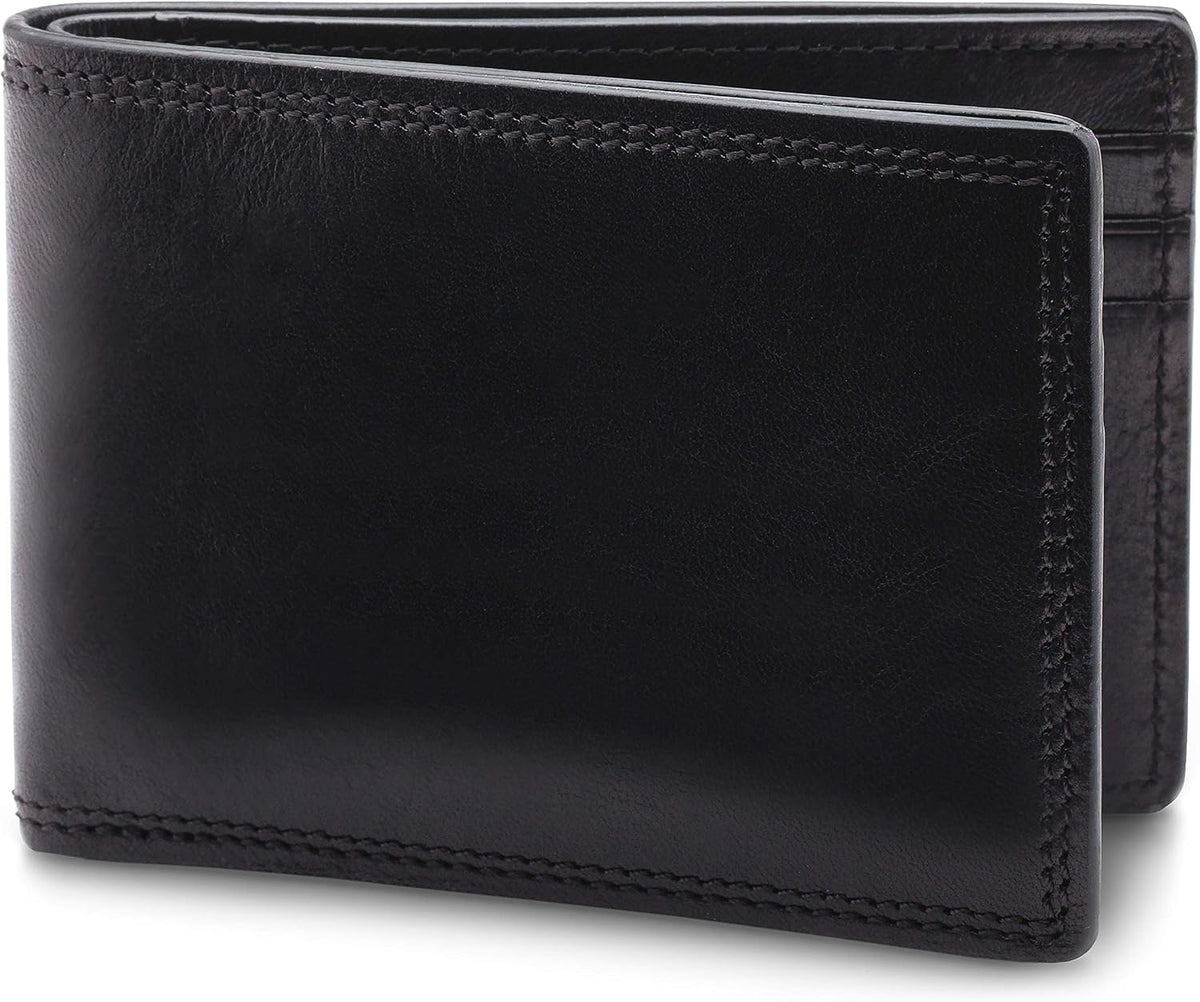 Bosca Men's Wallet, Dolce Leather Slim Bifold Wallet, Dark Brown - Image 9