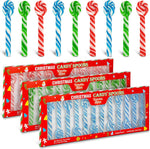 Twinkle Bites Christmas Candy Cane Spoon bulk pack front view showing individually wrapped peppermint stirrers