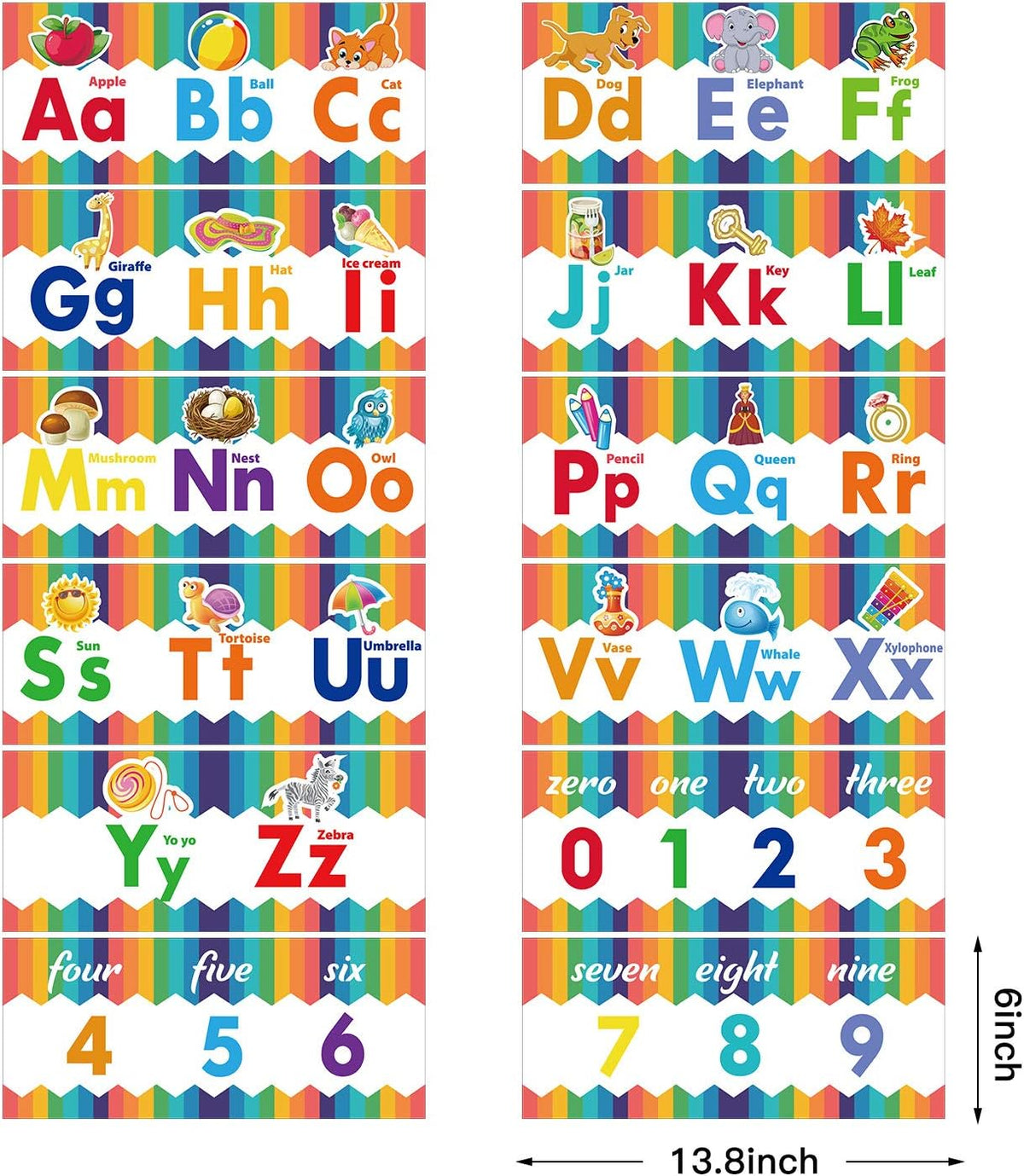 Outus rainbow alphabet bulletin board set durable water resistant material detail