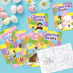 Example of an Easter basket filled with the mini Christian coloring books