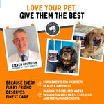 Finest For Pets imported pet health supplement bottle demonstrating secure cap closure
