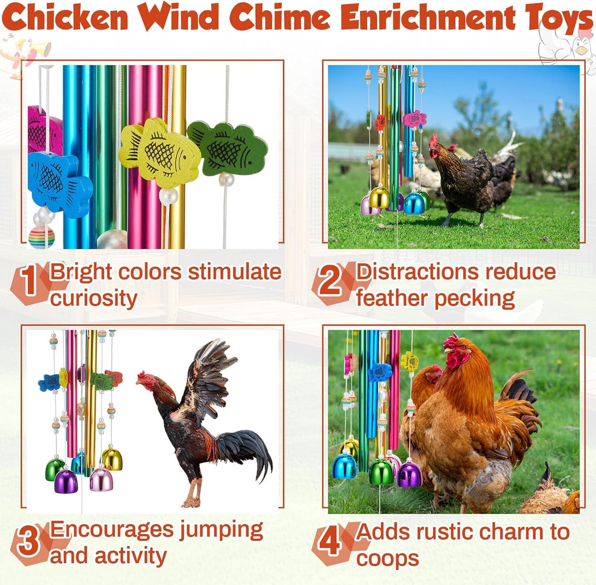 WinnerWhy multicolor wind chime toy for parrots