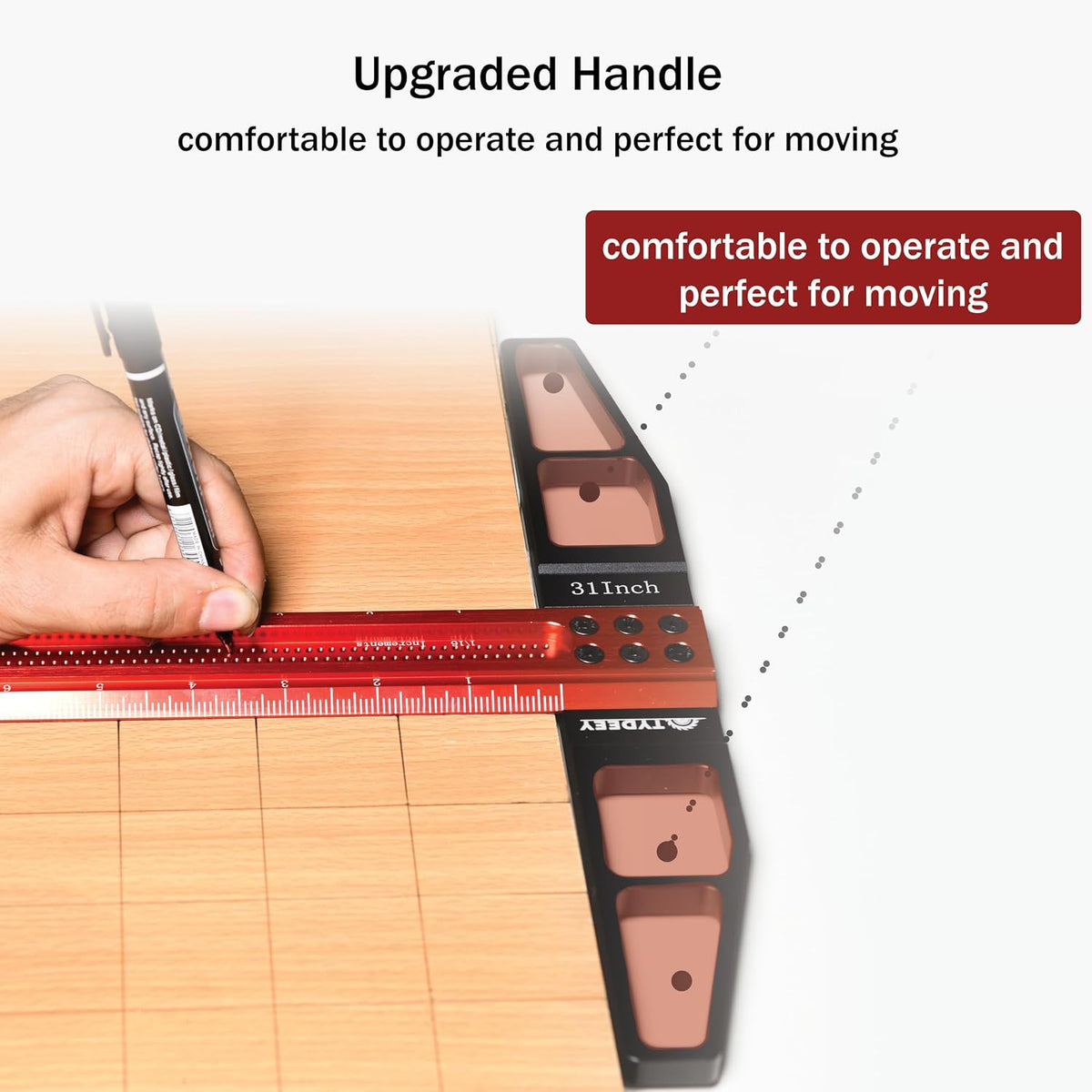 Tydeey architect ruler micro-perf marking holes close up
