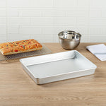 Restaurantware aluminum baking sheet pan angled shot