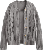 LILLUSORY Women Cable Knit Cardigan Sweaters Cotton Button Up Chunky Outfit | Crochet, Open Front, Cozy Knit, Oversized, Trendy Fall Outfits, Winter Clothes, 2026 Outerwear - Image 10