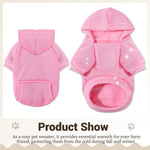 Premium quality stitched pink rose dog sweatshirt for cold weather comfort