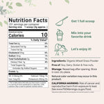 Micro Ingredients wheat grass powder nutritional facts label