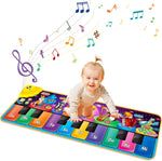 MR.TN kids musical piano mat front view showcasing the colorful rainbow keyboard theme layout.