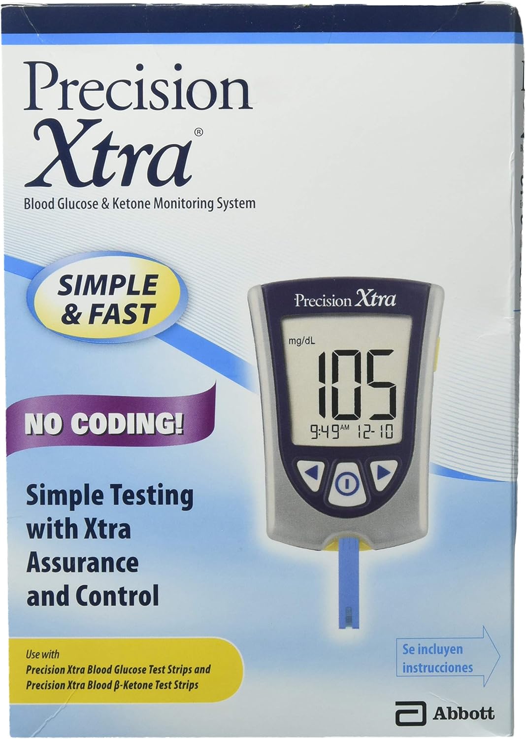 DSS Precision Xtra Blood Glucose Meter Kit, Results in 5 seconds, Strips Not Included (1 Kit) - Image 1