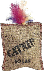 Spot jute and feather sack cat toy front view