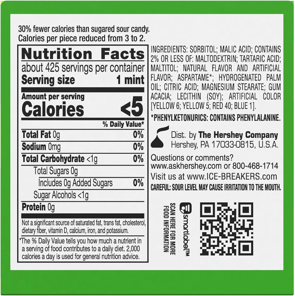 Pack of eight authentic imported USA sour fruit flavor breath mints.