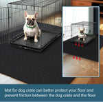 Wibeelee waterproof mat being used under indoor dog crate