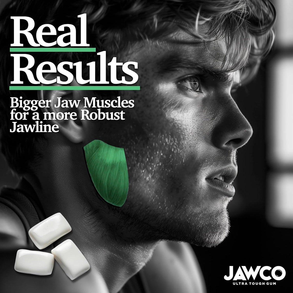 JAWCO Ultra-tough Jawline Chewing Gum | Get a Stronger, Squarer Jawline | Jaw Training Hard Gum | Chisel, Sculpt, Tone your Jaw | 15X Hardness | Facial Fitness Mewing Gum | Mighty Mint (1-Pack) - Image 9