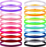 Duufin 20 Pcs Elastic Headbands Non Slip Grip Thin Sport Elastic Headband | for Women Men Girls Colorful Workout Headbands, 20 Colors - Image 12